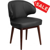 Flash Furniture BT-1-BK-GG Leather Lounge Chair in Black Walnut